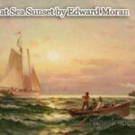 Ships at Sea Sunset by Edward Moran